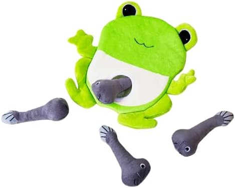 Hollypet Squeaky Hide and Seek Dog Toys for Small and Medium Dogs, Frog