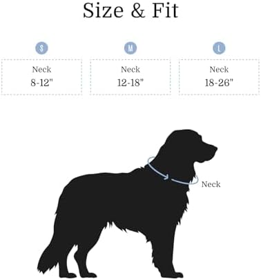 Fei & Eve Classic Dog Collar, Heavy Duty Adjustable Nylon Dog Collars with Quick-Release Buckle, Stylish & Comfortable for Daily Use, Sky Blue, M
