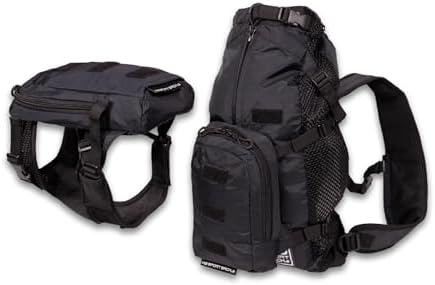 K9 Sport Sack Walk-On - X-Small, Anthracite Black - Ideal for Dogs with 9-12” Back Length - Lightweight, Packable, Backpack-Style Carrier - Includes Compatible Harness & Storage Bag