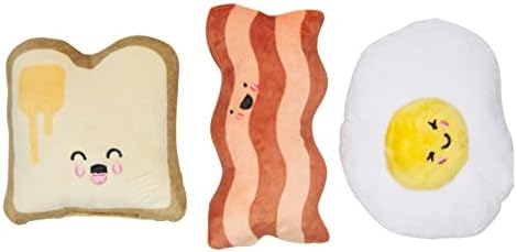 Pearhead Breakfast Dog Toy Set - 3-Piece Bunch Food Theme (Egg