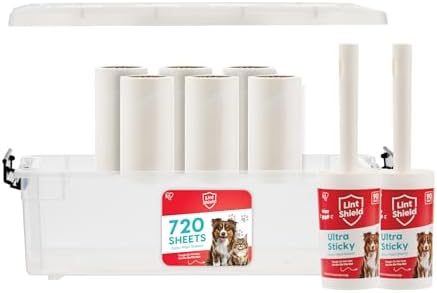 IRIS USA Extra Sticky Lint Roller, Standard Pack with Storage Box & Refills