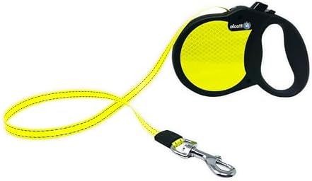Alcott Reflective Retractable Leashes, Small, Neon Yellow
