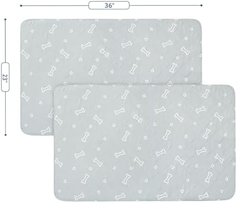 Washable Pee Pads for Dogs, 2 Pack Reusable Puppy Pads 23" x 36"