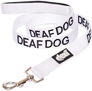 Deaf Dog White Color Coded 2 4 6 Foot Padded Dog Leash (No/Limited Hearing) Prevents Accidents by Warning Others of Your Dog in Advance (6 Foot Leash)