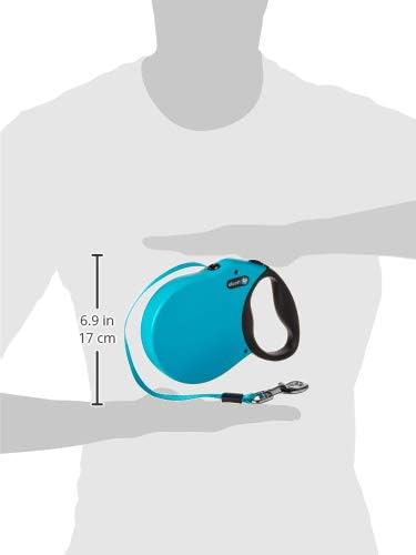 Alcott Expedition Retractable Reflective Belt Leash – 24 Feet – Large for Dogs up to 110 lbs, Blue with Black Soft Grip Handle – Durable & Comfortable Dog Leash