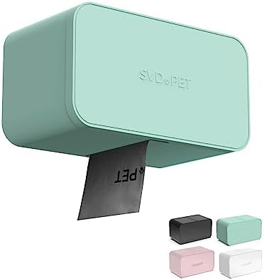 SVD.PET Dog Poop Bag Dispenser, Wall Mount Waste Bag Dispenser with Magnetic Lid Holds 8 Rolls of Waste Bags, Indoor/Outdoor Wall mount or Place on the Table (Spearmint, Dispenser only))