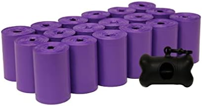 FiveStarPet Extra Large 9" x 15" Made in USA Easy Open Poop Bags Dog Waste Bags,18 Refill Rolls, 270 Bags (Purple)