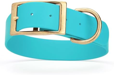 Viper Biothane Heavy Duty Waterproof Dog Collar Strong Coated Nylon Webbing w/Solid Brass Hardware Odor-Proof Easy to Clean High Performance Fits Small Medium or Large Dogs, Sky Blue