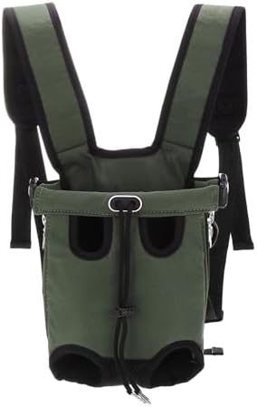 Front Pet Carrier Backpack for Small Dogs and Cats Up to 5.5 lbs, Adjustable Breathable Dog Carrying Backpack, Small, (Green, 1 Pcs) Intended for Hiking/Camping/Traveling
