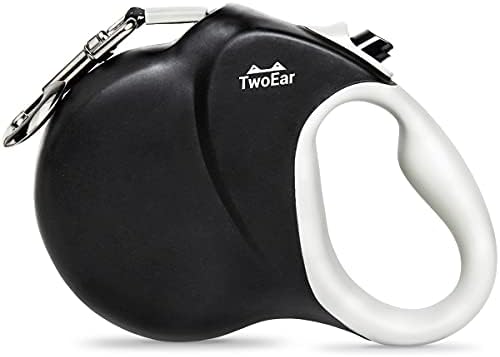 TwoEar 26ft Retractable Dog Leash with Anti-Slip Handle, Reflective 360° Tangle-Free Dog Walking Leash for Medium/Large Dogs Up to 110lbs, Heavy Duty Nylon Tape, One-Handed Brake