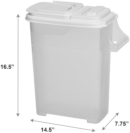 Buddeez Pet Food Storage Dispensers Plastic 4 Gallon - Airtight Flip Top for Freshness - Dry Dog Food, Cat Food or Bird Seed Plastic Containers (Set of 2)