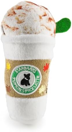 Haute Diggity Dog Starbarks Pupkin Spice Latte Plush Dog Toy, Drink Parody