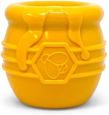 SodaPup Honey Pot – Durable Dog Treat Dispenser & Enrichment Toy Made in USA from Non-Toxic, Pet Safe, Food Safe Natural Rubber Material for Mental Stimulation, Problem Chewing, Calming Nerves, & More