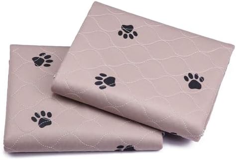 SincoPet Washable Dog Pee Pads with Puppy Grooming Gloves,Puppy Pads,Reusable Pet Training Pads,Large ,Waterproof Pet Pads for Dog Bed Mat,Super Absorbing Whelping Pads,48 Round Inch (Pack of 2)