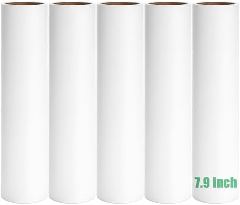 7.9 inch Lint Roller Refills Only, Extra Sticky Tape Roller Refills for Large Floor Lint Roller 7.9'' Width Sticky Roller Replacment Refill Pack of 5 Rolls, Total 300 Sheets (7.9'' Wide)