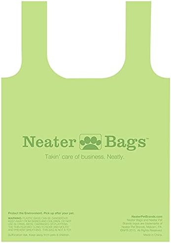Neater Pet Brands Neater Bags Dog Waste Bag, No Rolls - Dog Poop Bags Dispense One at a Time, Doggie Poop Bag with Easy-Tie Handles, Dispenser Attaches to Any Leash (210 Count, Pink Chevron)