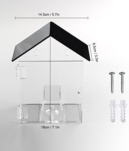Dog Poop Bag Dispenser, Wall Mount Waterproof Outdoor or Indoor Cat Bag Dispenser Holder, Clear Acrylic Pet Waste Bag Storage Container Station for Home, Yard, Porch, Lawn, Fence (Frame House)
