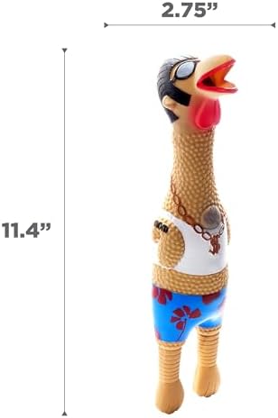 Outward Hound by Charming Pet Squawkers Earl Latex Squeaky Rubber Chicken Dog Toy,Funny Interactive Holiday Toy for Dogs,Large Size,(Pack of 2)