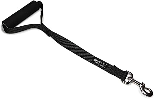 Traffic Handler - Short Dog Leash with Traffic Handle for Large Dogs - Made in USA - Great for Double Dog Couplers, Service Dogs, and Training (18 Inch, Classic Black)