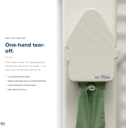 Indoor/Outdoor Dog Poop Bag Dispenser Wall Mount (Khaki), Includes 3 Sample Rolls of Waste Bags, Easy Setup Dog Poop Station