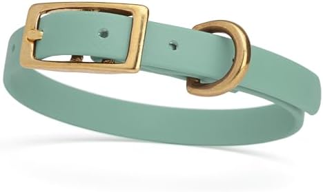 Viper Biothane Heavy Duty Waterproof Dog Collar Strong Coated Nylon Webbing w/Solid Brass Hardware Odor-Proof Easy to Clean High Performance Fits Small Medium or Large Dogs, Sage Green