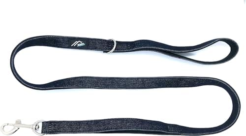 [白山:Hakusan] Zero Dog Leash Made by Japanese, Cushion, Fit to Hand, Black Denim