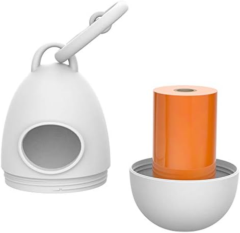 TUG 360° Tangle-Free Retractable Dog Leash with Waste Bag Dispenser (Large, White/Orange)