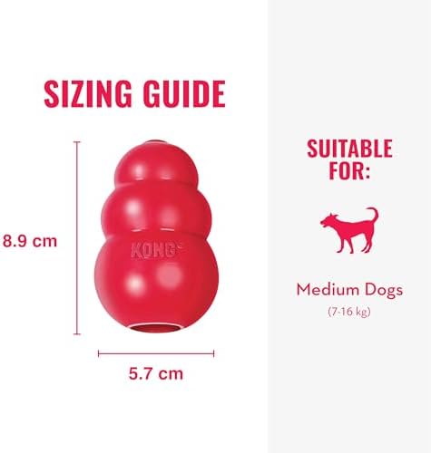 KONG Classic Stuffable Dog Toy, Natural Rubber, for Medium Dogs (Pack of 2)