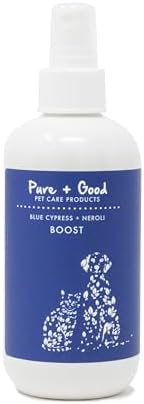 Pure + Good Boost Grooming Spray - Deodorizes, Softens Fur & Moisturizes Skin, 8 fl oz (Blue Cypress + Neroli)