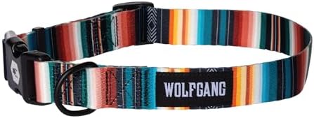 Wolfgang Heavy Duty, Adjustable Dog Collar with Quick Release Nylon Buckle for Walking & Training, LostArt Print, Large
