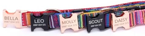 Personalized Dog Collars Custom for Large Dogs Medium Dogs, Strong and Thick Nylon Material for Male and Female Breed with Engraved ID Tag Name Plate and Phone Number/Heavy Duty Adjustable Dog Collars