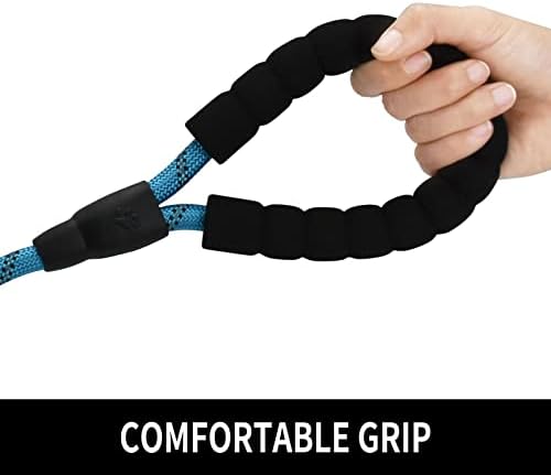 5/6 FT Strong Pet Dog Leash with Soft Padded Handle,Highly Reflective Rope for Night Walking,360-Degree Rotating Metal Buckle Without Tangles,Suitable for Small,Medium and Large Dogs.(5ft)