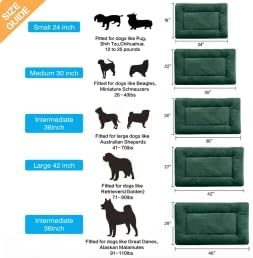 Dog Crate Pad Washable Dog Bed for Crate Large Cozy Mat 42-Inch Green | Ultra Soft Kennel Pad,Anti-Slip Bottom,Fits for Most Metal Crates,Comfortable Sleeping Pet Mat