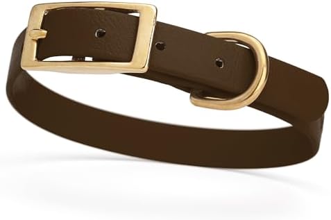 Viper Biothane Heavy Duty Waterproof Dog Collar Strong Coated Nylon Webbing w/Solid Brass Hardware Odor-Proof Easy to Clean High Performance Fits Small Medium or Large Dogs, Dark Chocolate Brown