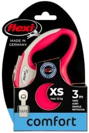 Flexi New Comfort Tape Grey & Red Extra Small 3m Retractable Dog Leash/Lead for Dogs up to 12kgs/26lbs