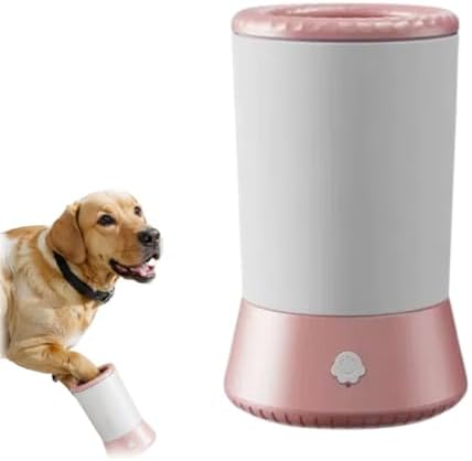 Automatic Dog Paw Cleaner 2025 New Dog Paw Cleaner Cup, Dog Paw Cleaner with USB Rechargeable, Paw Cleaner for Small Medium Large Breed Dogs Cats/Dogs (Two Stalls-Pink)