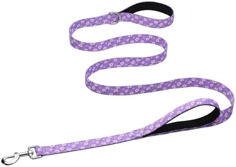 Hikiko 4FT Dog Leash Padded Double Handle with Designed Pattern