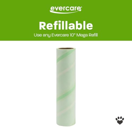 Evercare Ultra Sticky Pet Mega Lint Roller Value Pack, Manual Clothes & Furniture Cleaner with Handle and 2 Refills, 50 Sheets Each