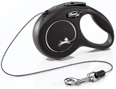 FLEXI® Classic XS Cord Retractable Dog Leash, 3-Finger Grip, 10 ft - Black