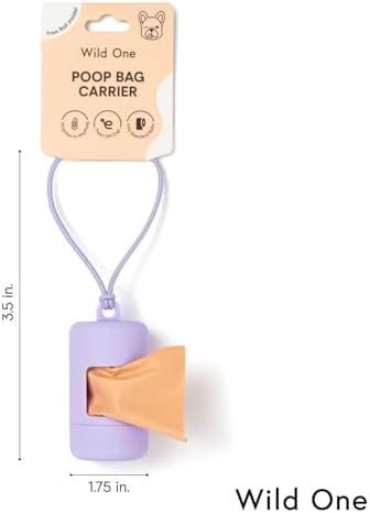 Wild One Dog Poop Bag Holder and Dispenser with Leash Attachment, Leak Proof, Easy Twist Top for Refills, Includes 1 Box Of Bags, Spruce