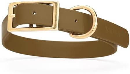Viper Biothane Heavy Duty Waterproof Dog Collar Strong Coated Nylon Webbing w/Solid Brass Hardware Odor-Proof Easy to Clean High Performance Fits Small Medium or Large Dogs, Coyote Brown