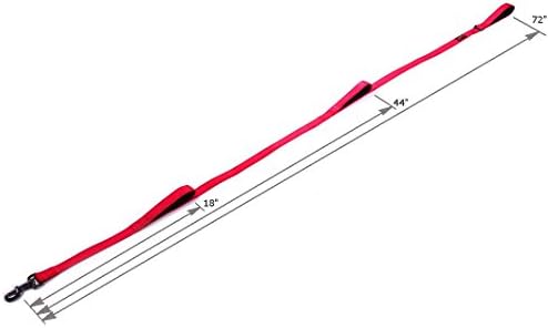 Max and Neo Triple Handle Traffic Dog Leash Reflective - We Donate to a Dog Rescue for Every One Sold (RED)
