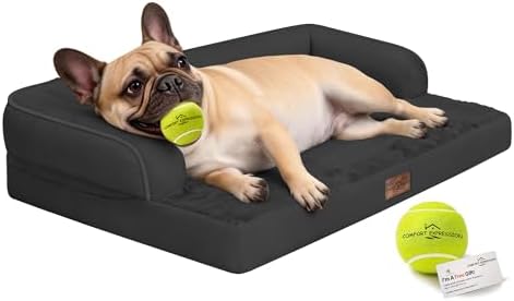 Comfort Expression Washable Dog Bed with Bolster for Medium to Large Dogs