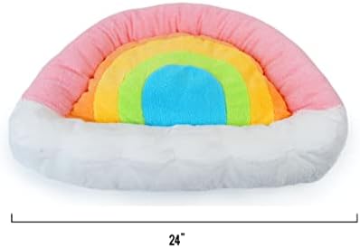 TONBO Soft Plush Small Cute and Cozy Nature Dog Cat Bed, Washer and Dryer Friendly (Rainbow)