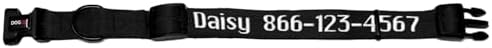 Dogline Black Customizable Personalized Nylon Collar (W: 5/8" L: 11"-16")