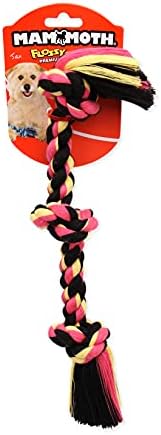 Mammoth Flossy Chews Color Rope Tug – Premium Cotton-Poly Tug Toy for Dogs – Interactive Rope– Dog Chew Toy, Assorted colors