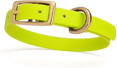 Viper Biothane Heavy Duty Waterproof Dog Collar Strong Coated Nylon Webbing w/Solid Brass Hardware Odor-Proof Easy to Clean High Performance Fits Small Medium or Large Dogs, Safety Yellow