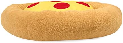 TONBO Soft Plush Small Cute and Cozy Food Dog Cat Bed, Washer and Dryer Friendly (Pizza)