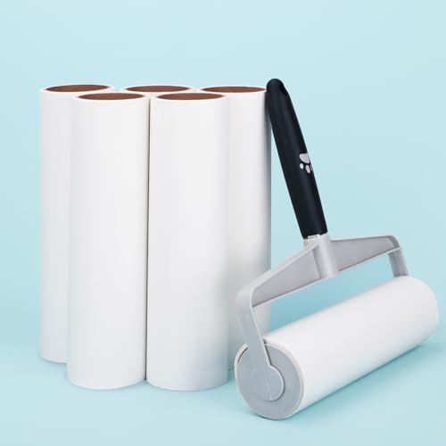 9 inch Lint Roller Refills Only for Spotty Supersize Extra Sticky Adhesive Lint Roller Refill Pet Cat & Dog Hair Remover for Clothes and Furniture, Pack of 5 Refills, 300 Sheets Total
