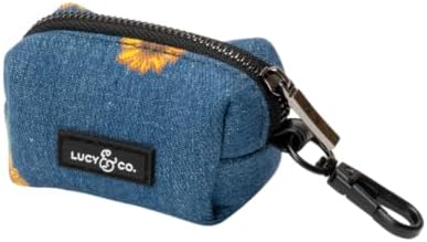 Lucy & Co. Sunflower Power Denim Poop Bag Holder
